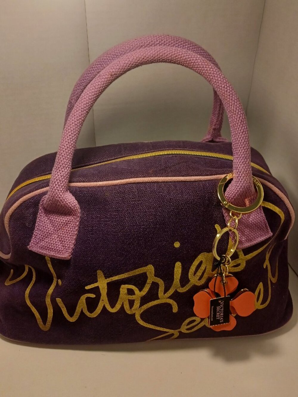 Victoria Sercret Purple Velvet Satchel